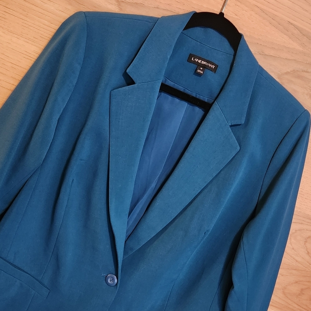 LANE BRYANT TEAL ONE BUTTON BLAZER - NWOT - SIZE 18